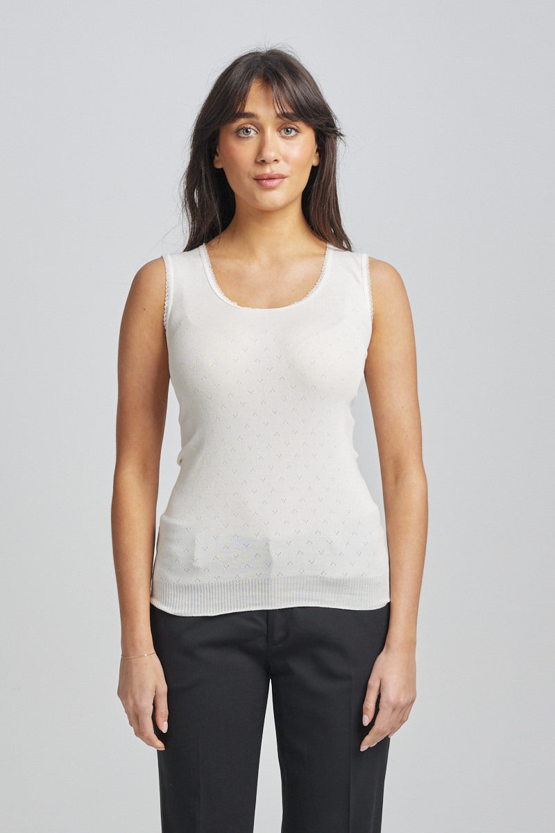 Traditional Thermal RTR Side Seamfree Vest - Ivory