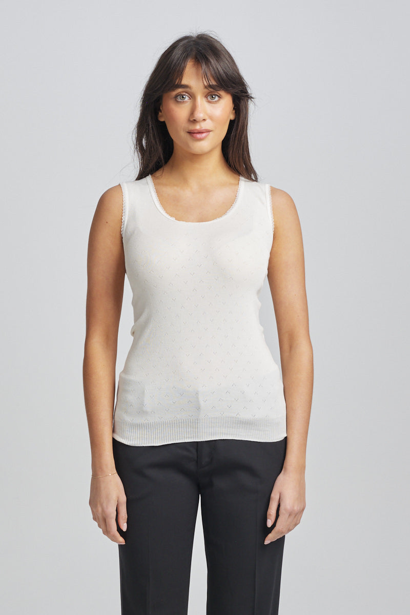 Traditional Thermal RTR Side Seamfree Vest - Ivory