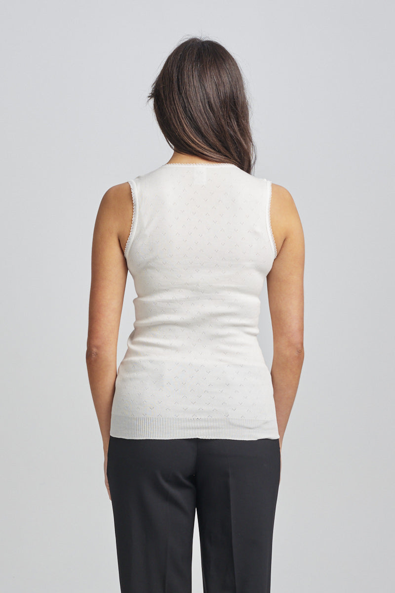 Traditional Thermal RTR Side Seamfree Vest - Ivory