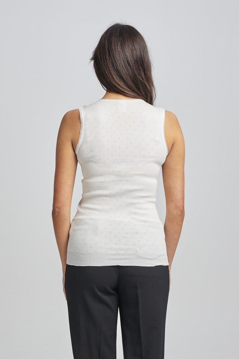 Traditional Thermal RTR Side Seamfree Vest - Ivory