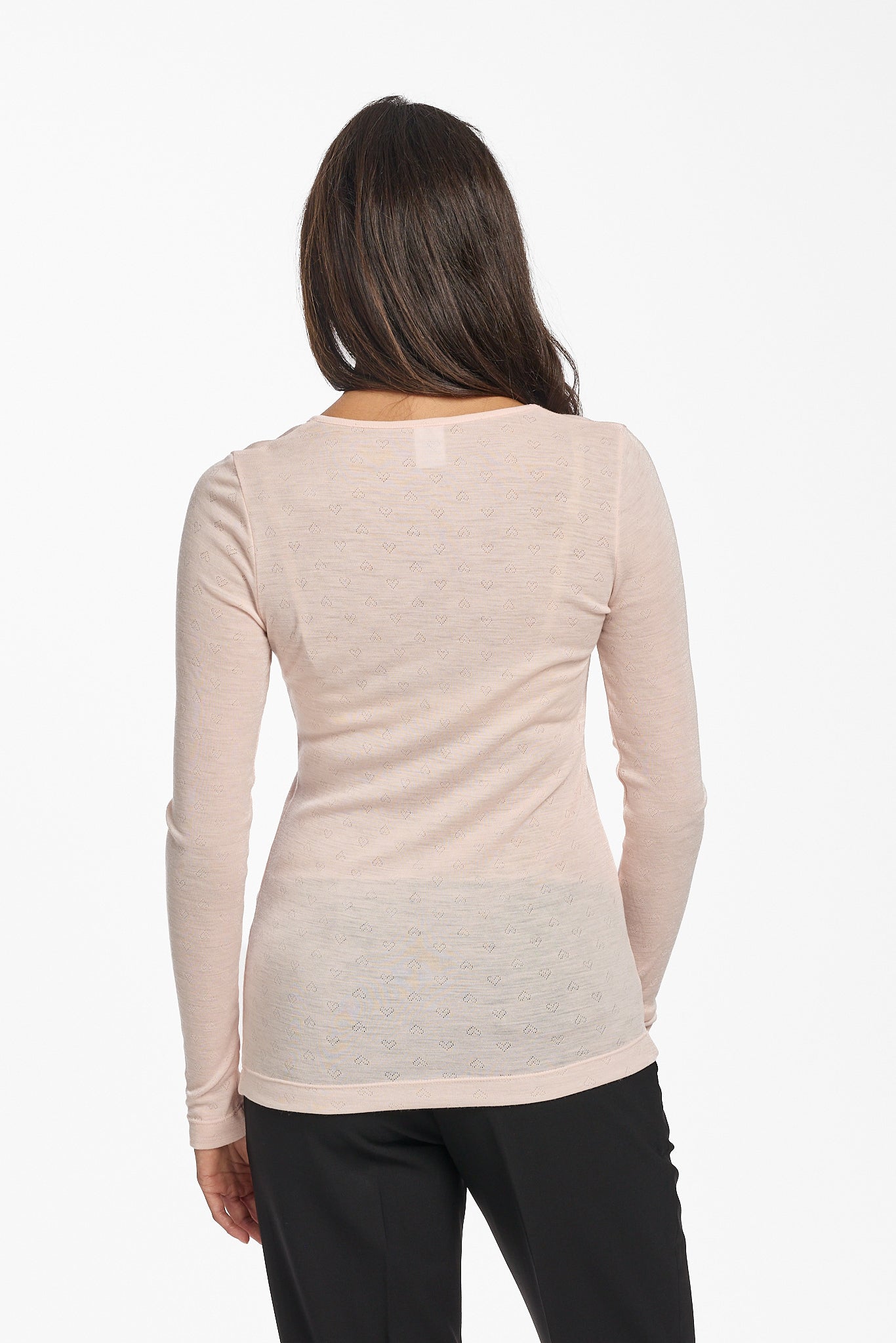 New Merino Wool & Bamboo Pointelle L/S - Blush