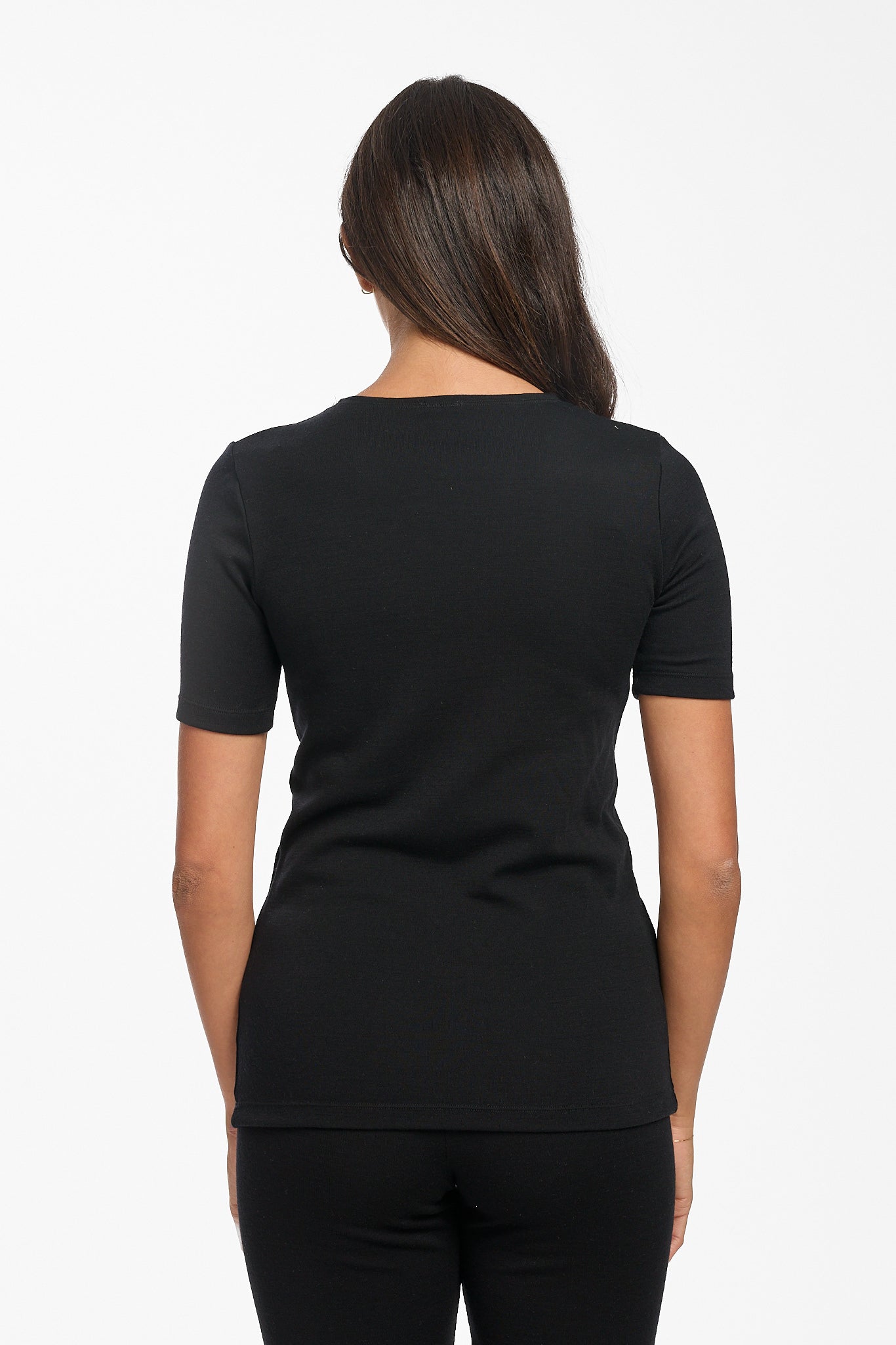 Pure Merino Wool 240gsm Short Sleeve Black