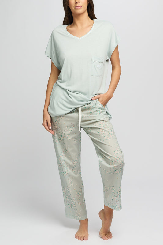 Viscose Jersey Cap Sleeve T-Shirt - Mint