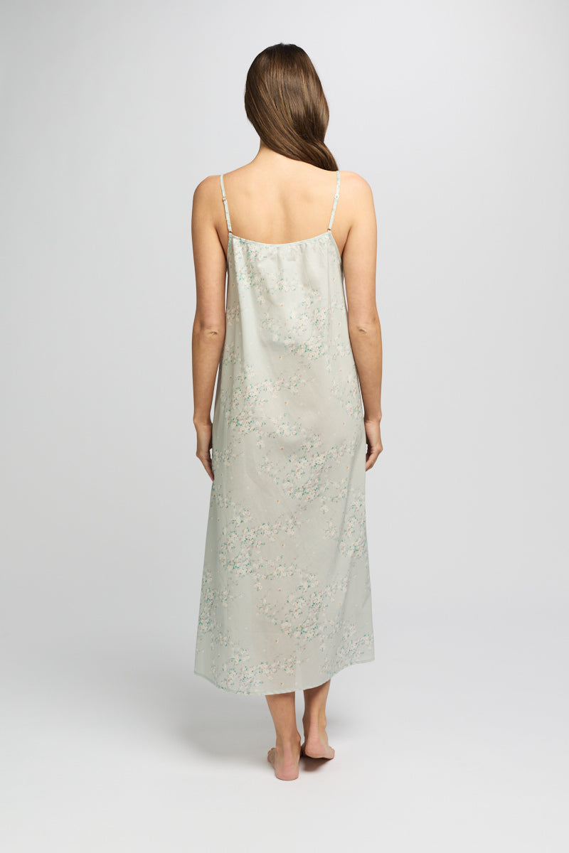 Morning Honey Cotton Voile Nightdress - Mint Blossom