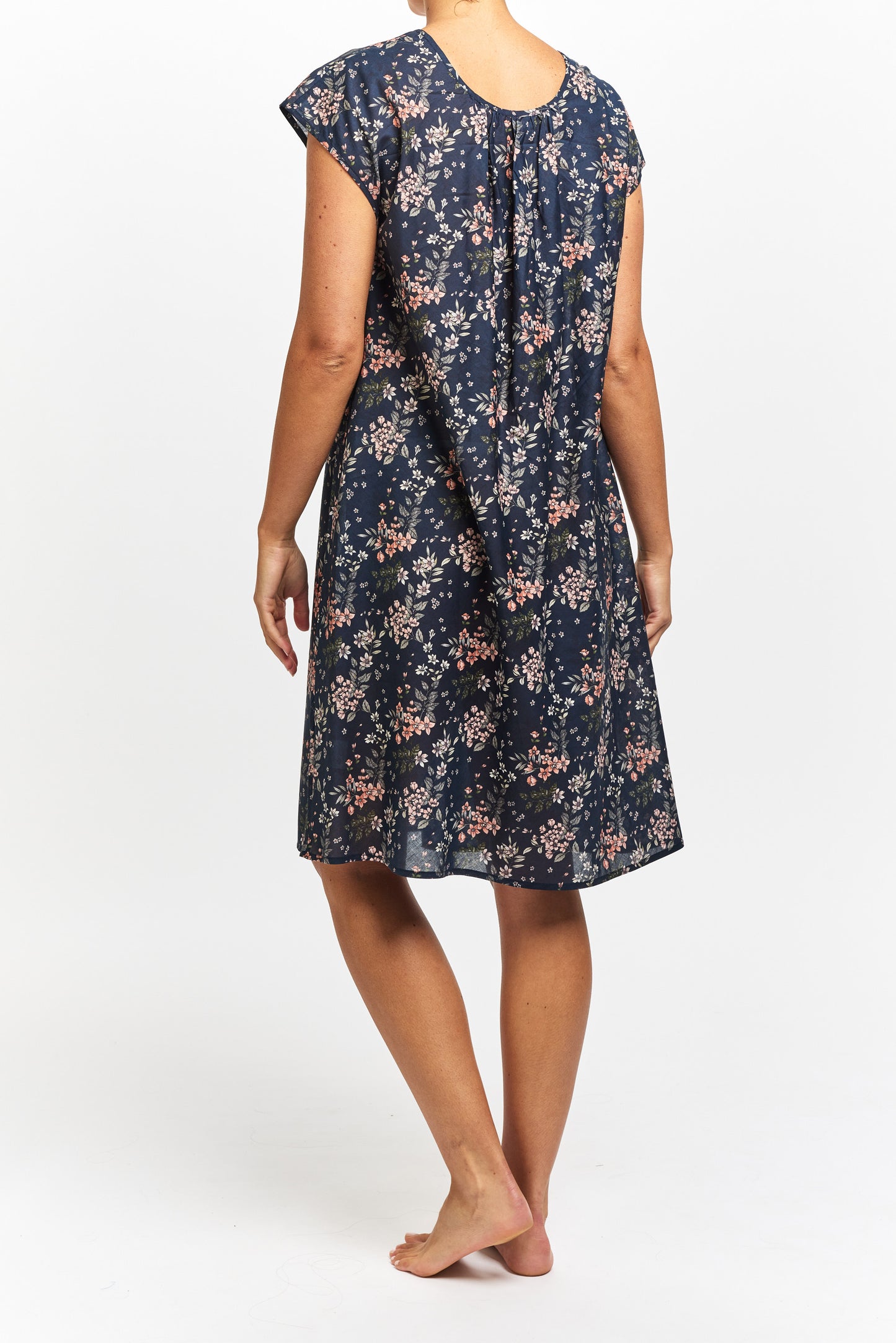 Morning Honey Cotton Cap Sleeve Nightdress - Wild Posy