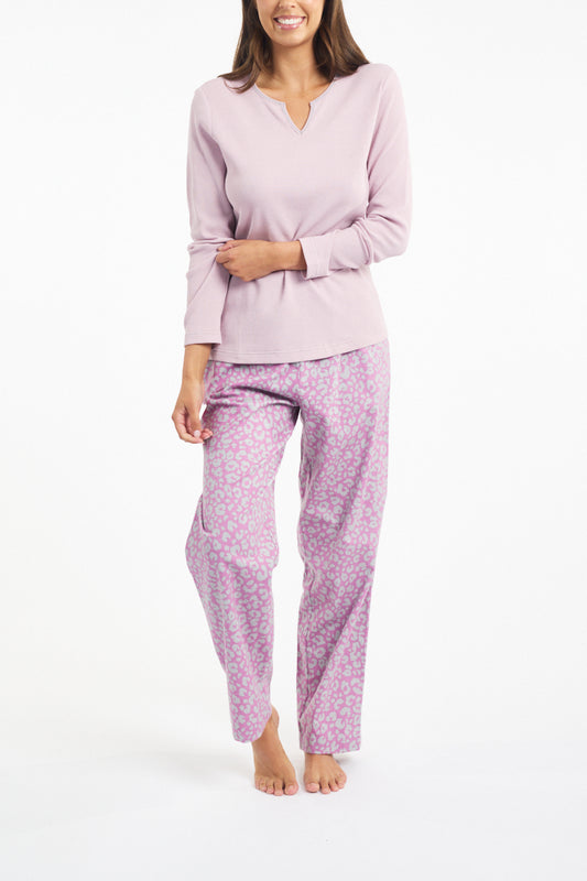 Morning Honey Brushed Cotton PJ Pant - Fuchsia Animal