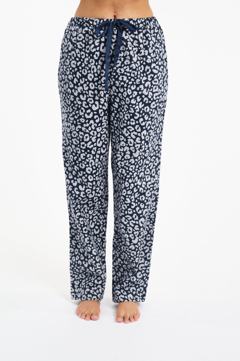 Morning Honey Brushed Cotton PJ Pant - Navy Animal