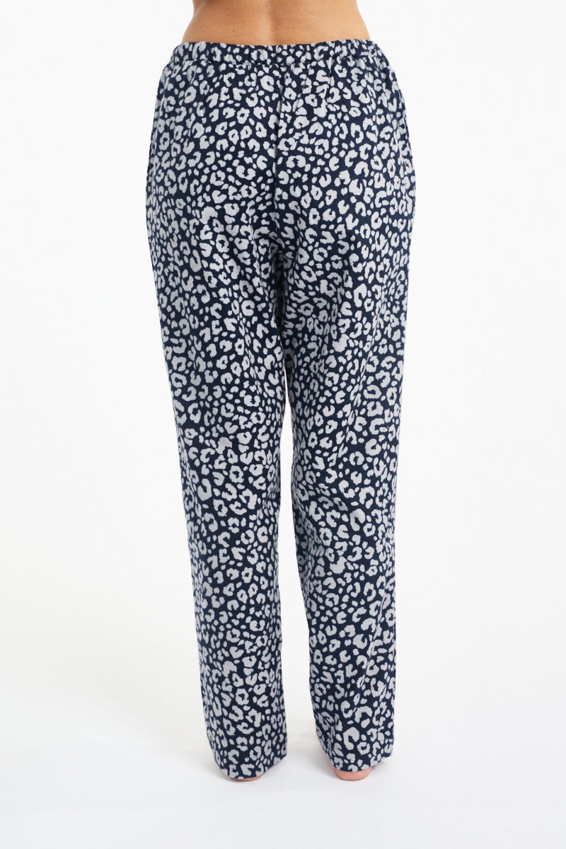 Morning Honey Brushed Cotton PJ Pant - Navy Animal
