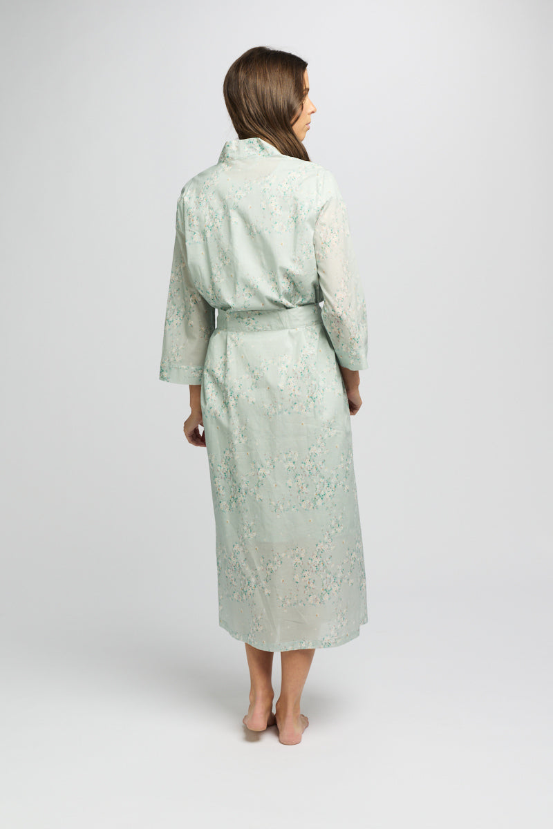 Morning Honey Cotton Voile Robe - Mint Blossom