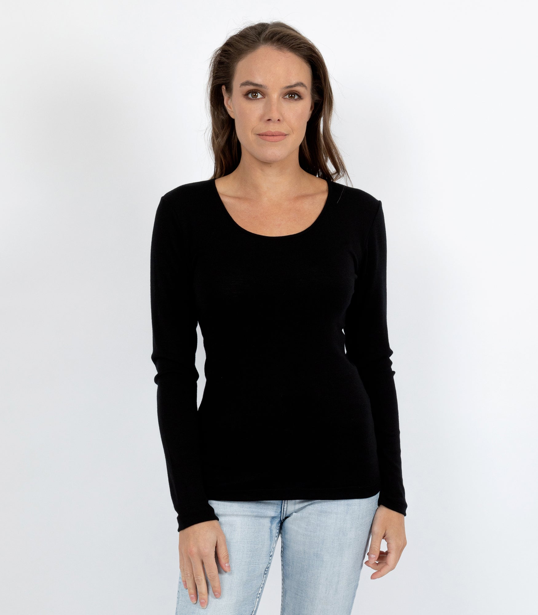 Pure Merino Wool 200gsm Long Sleeve Black