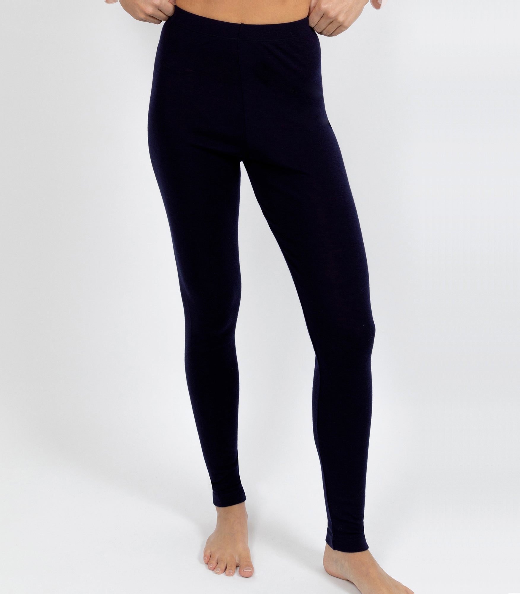 Pure Merino Wool 200gsm Legging Black - Main Image