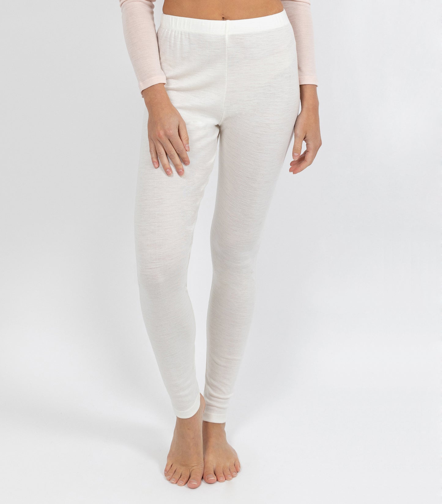 Pure Merino Wool 200gsm Legging - Ivory