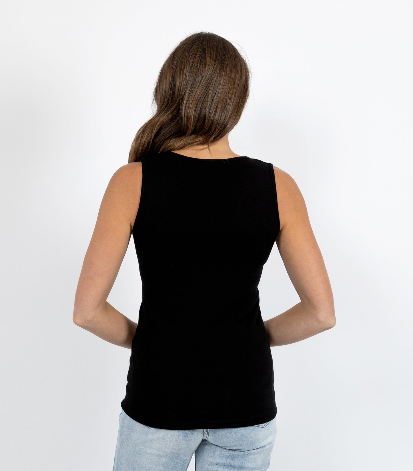Pure Merino Wool 200gsm Vest with Motif Black