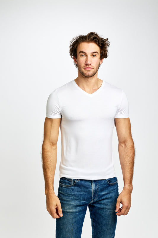 Mens Bamboo V Neck T Shirt