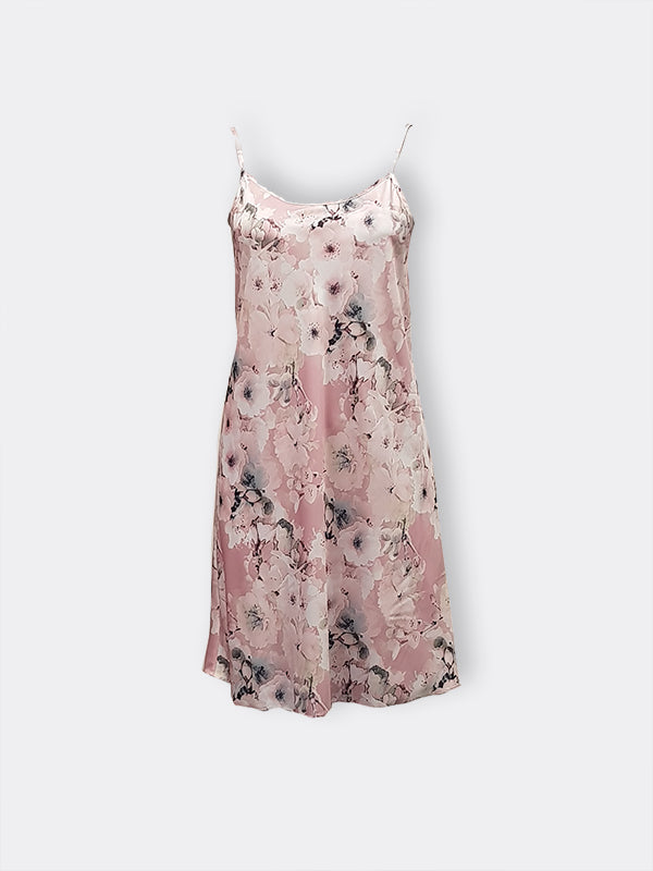 Morning Honey Satin Chemise Cherry Blossom