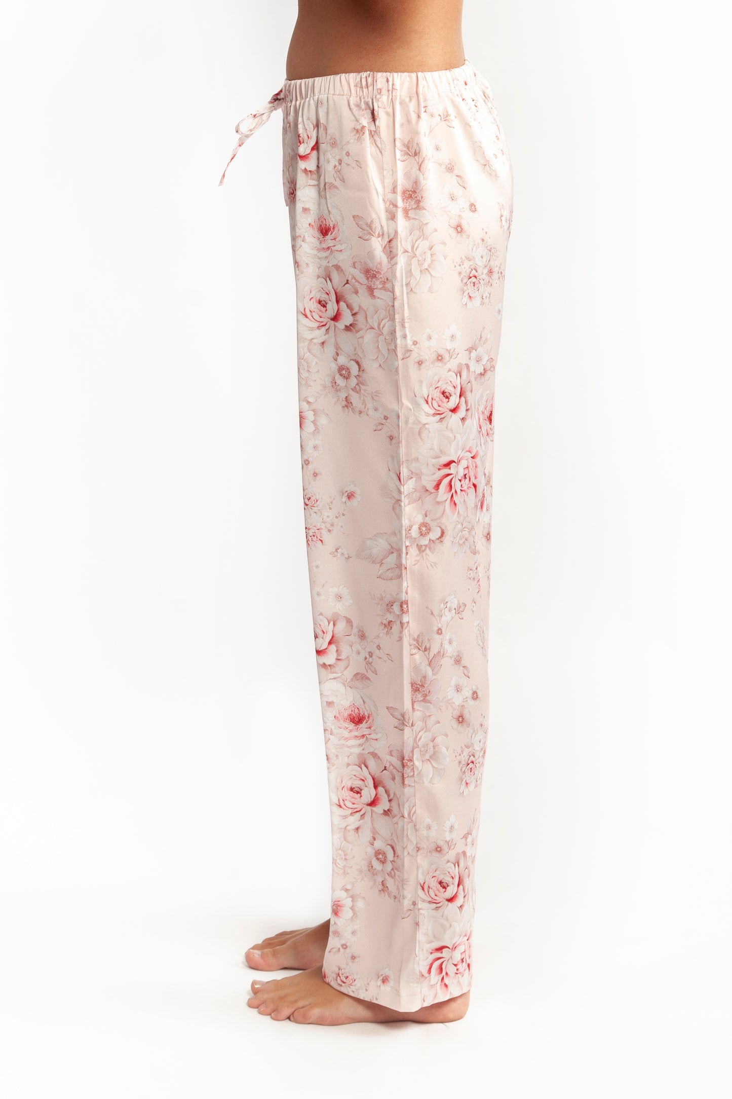 Morning Honey Cute Satin Sleep Pant - Bouquet
