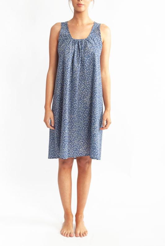 Morning Honey Cotton Voile Nightdress - Midnight Print