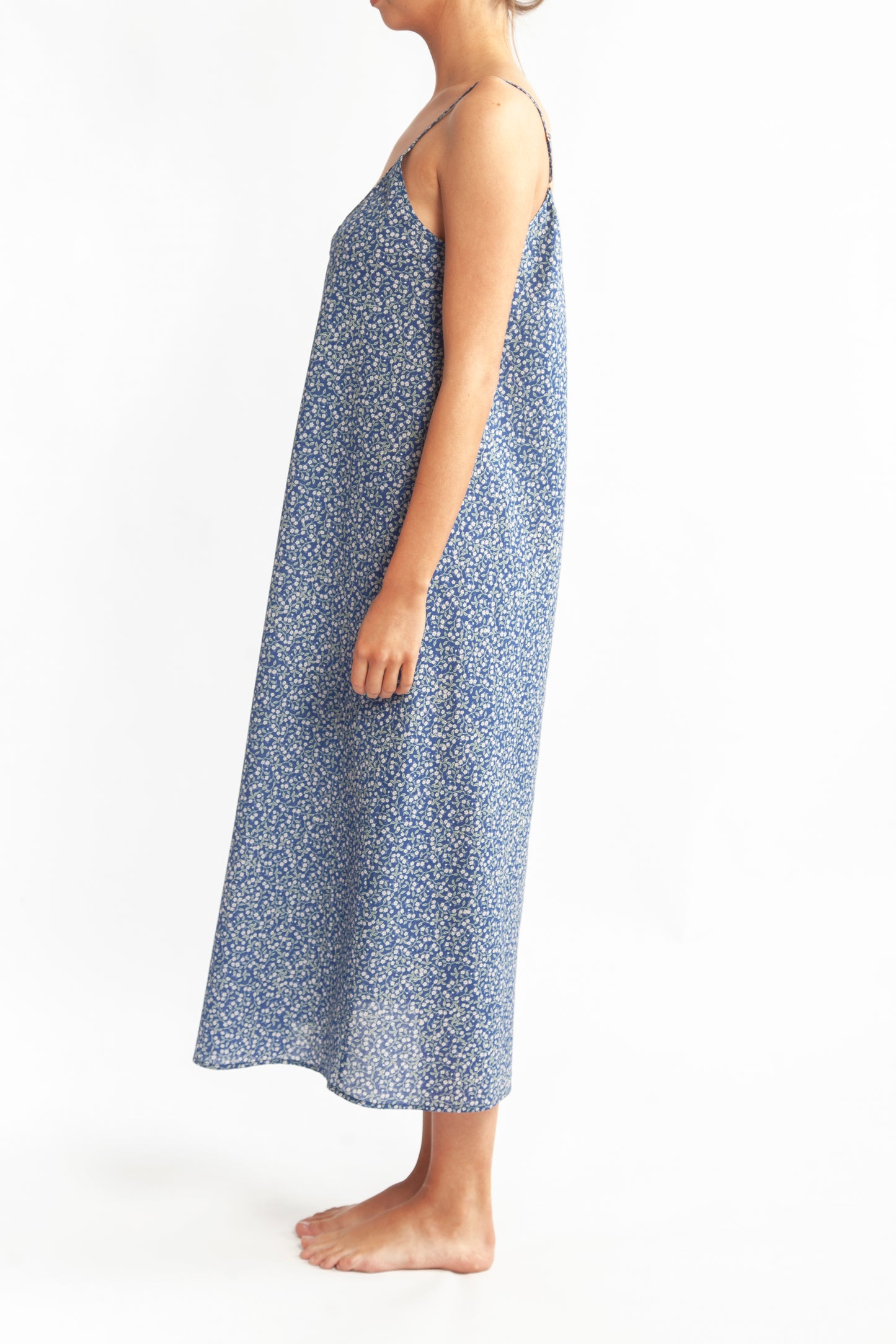 Morning Honey Cotton Voile Nightdress Long - Midnight Print