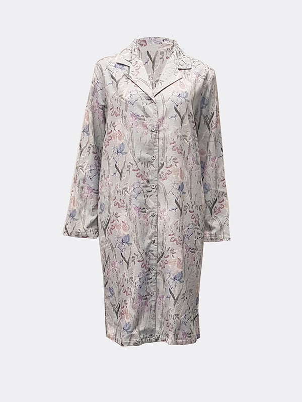 Morning Honey Brushed Nightie - Winter Bloom Blue