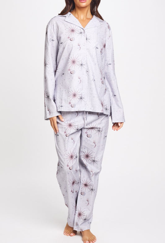 Morning Honey Brushed Cotton PJ Set - Celestial