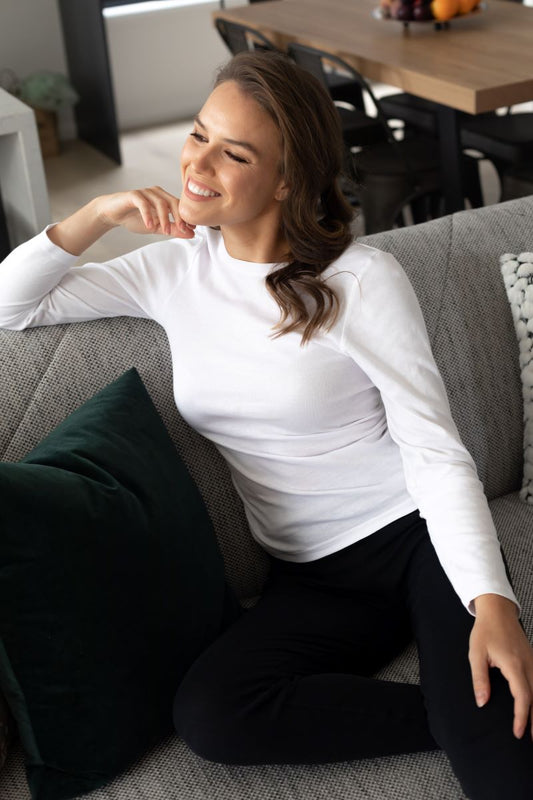 Soft Australian Cotton Long Sleeve - White