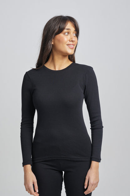 Soft Australian Cotton Long Sleeve Black