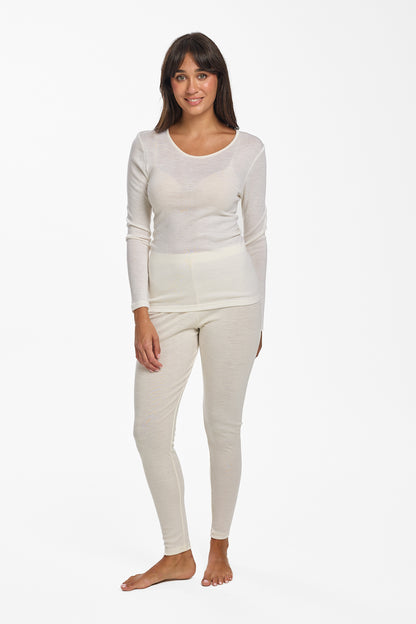 Pure Merino Wool 200gsm Long Sleeve  - Ivory
