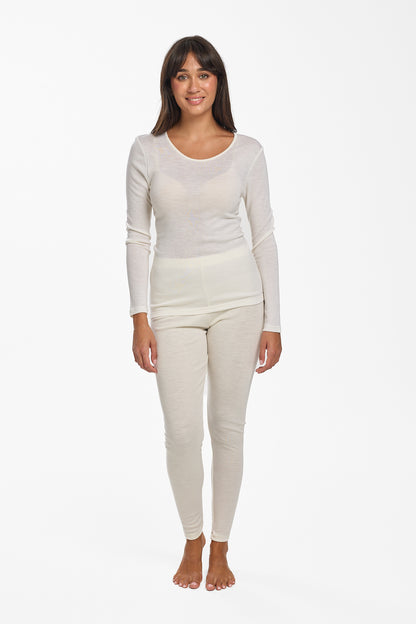 Pure Merino Wool 200gsm Long Sleeve  - Ivory