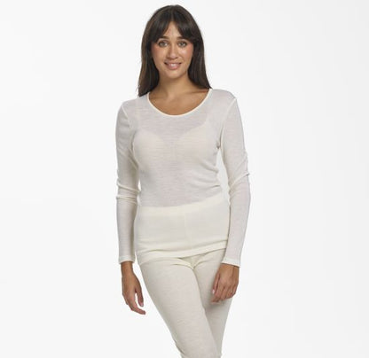 Pure Merino Wool 200gsm Long Sleeve  - Ivory