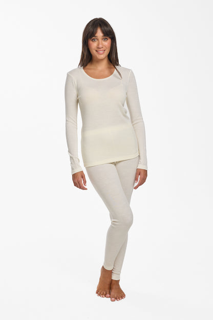 Ultra Warm Pure Merino Wool 240gsm Long Sleeve Ivory