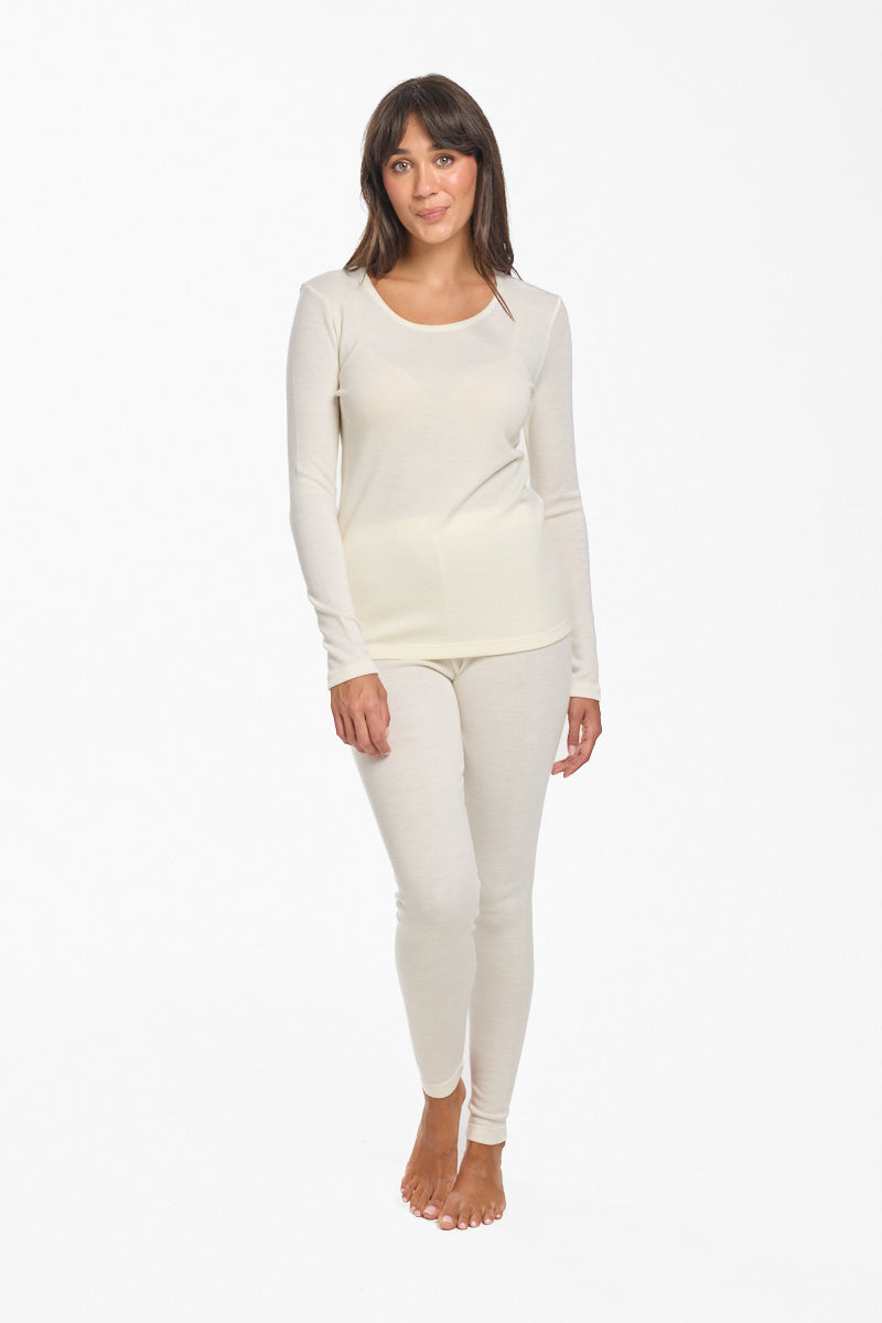 Ultra Warm Pure Merino Wool 240gsm Long Sleeve Ivory