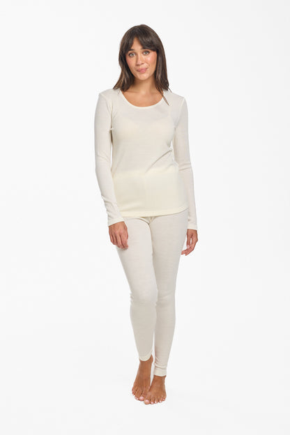 Ultra Warm Pure Merino Wool 240gsm Long Sleeve Ivory