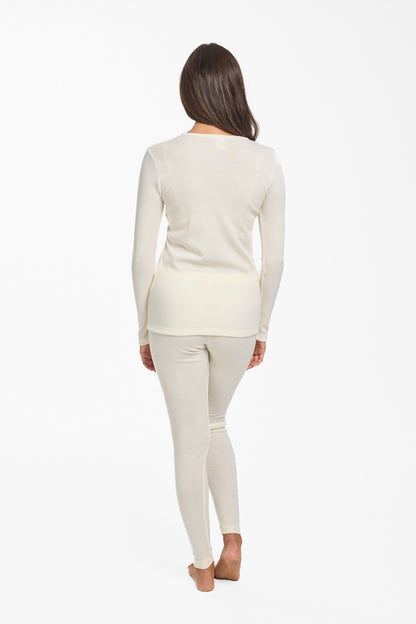 Ultra Warm Pure Merino Wool 240gsm Long Sleeve Ivory