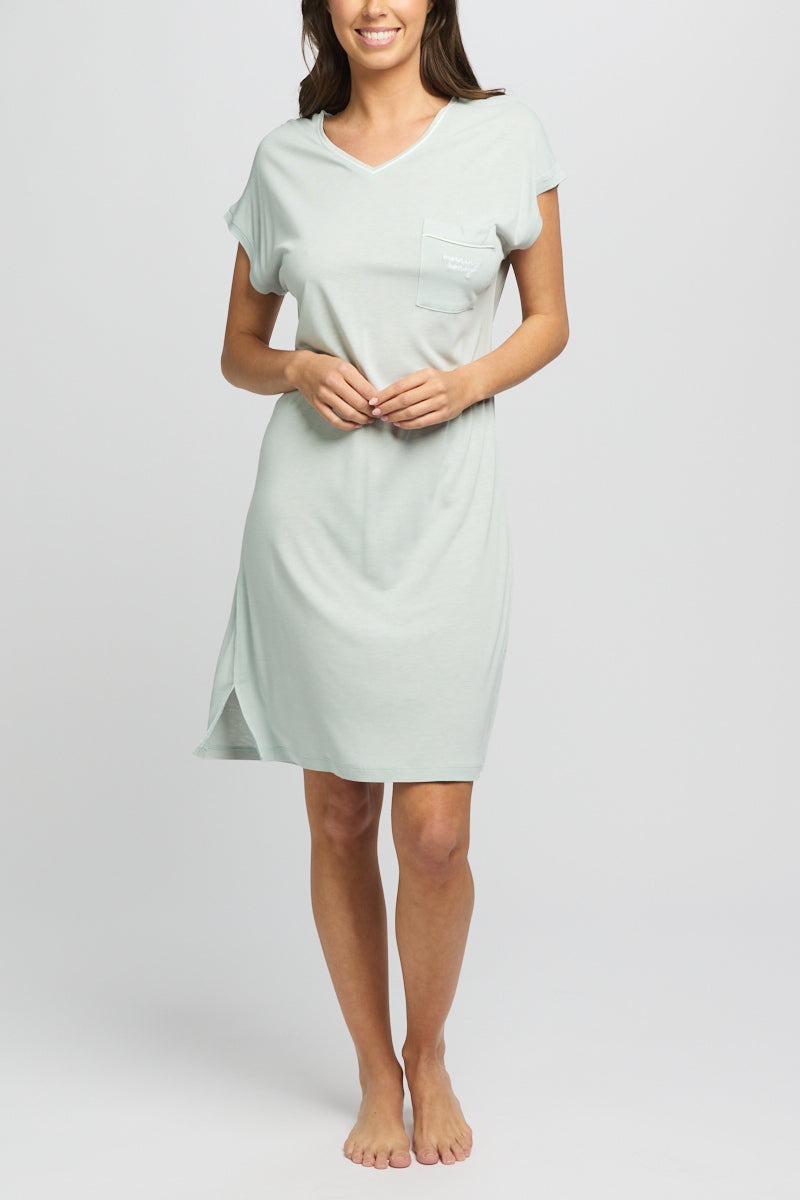 Morning Honey T-Shirt Nightie - Mint