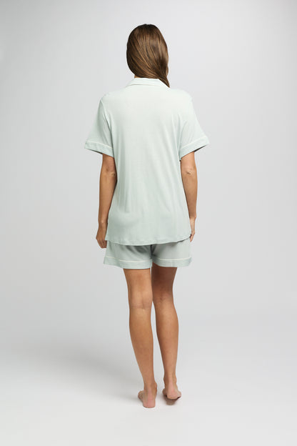 Morning Honey Jersey Piped PJ Set - Mint