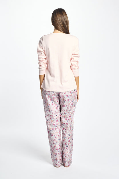 Cotton Rib Long Sleeve Top - Pink