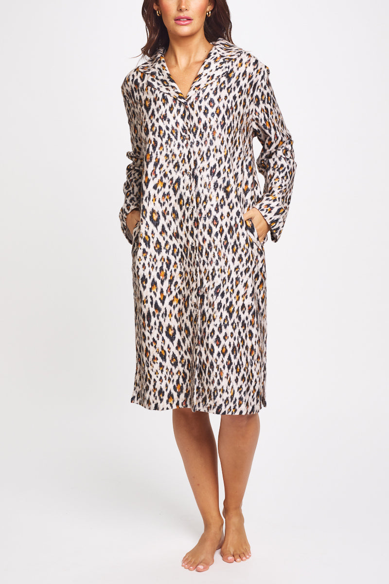 Morning Honey Brushed Nightie - Leopard