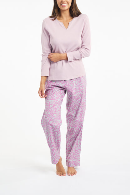 Morning Honey Brushed Cotton PJ Pant - Fuchsia Animal