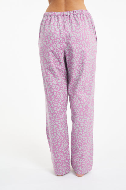 Morning Honey Brushed Cotton PJ Pant - Fuchsia Animal