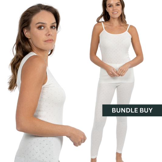 BundleBuy-Thermal Pointelle Seam Free Cami + Leggings Ivory