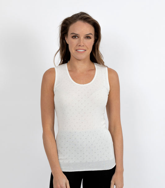 Traditional Thermal RTR Side Seamfree Vest - Ivory