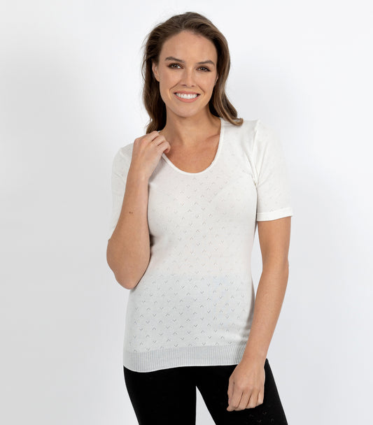 Traditional Thermal RTR Side Seamfree Short Sleeve - Ivory