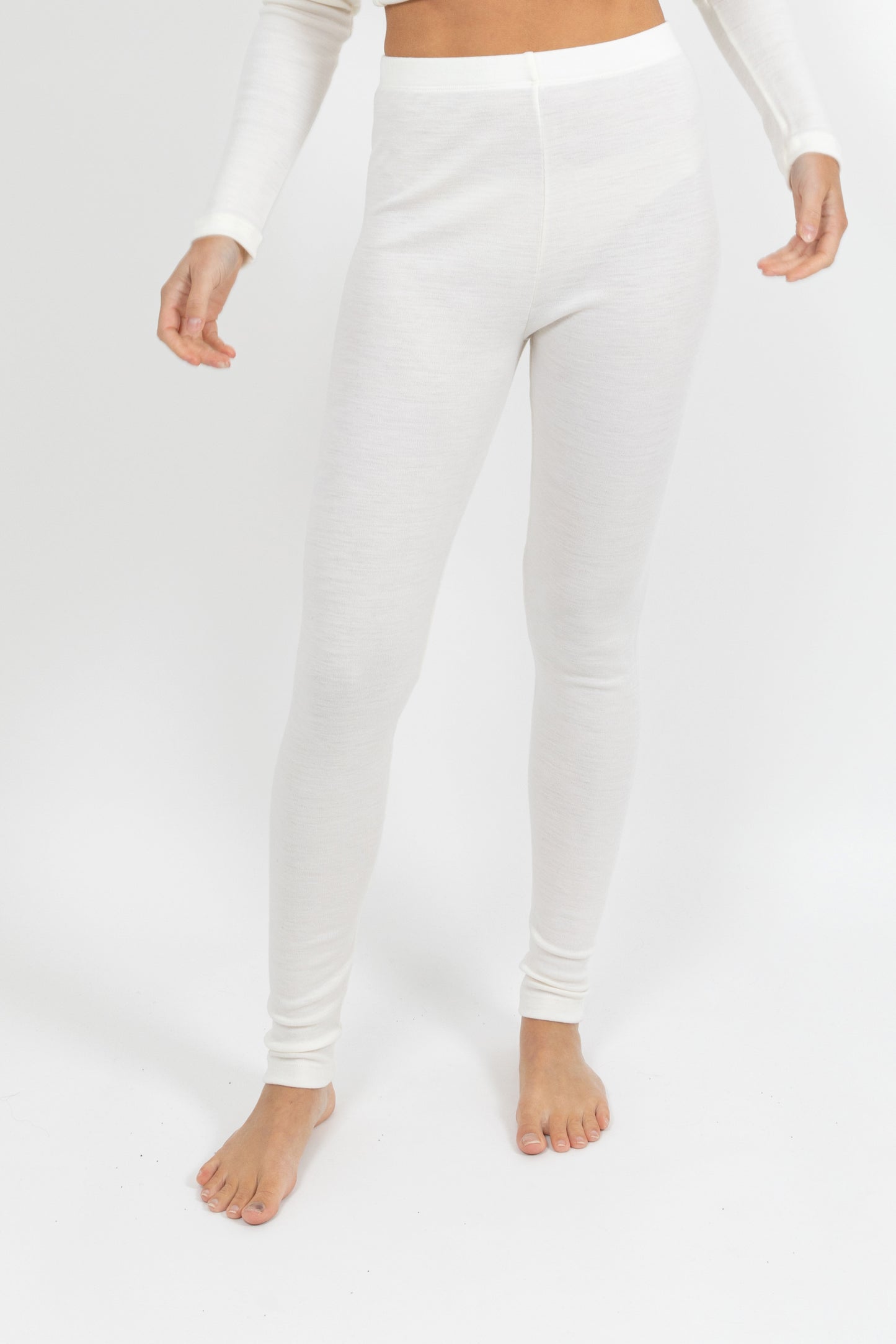 Pure Merino Wool 240gsm Legging - Ivory