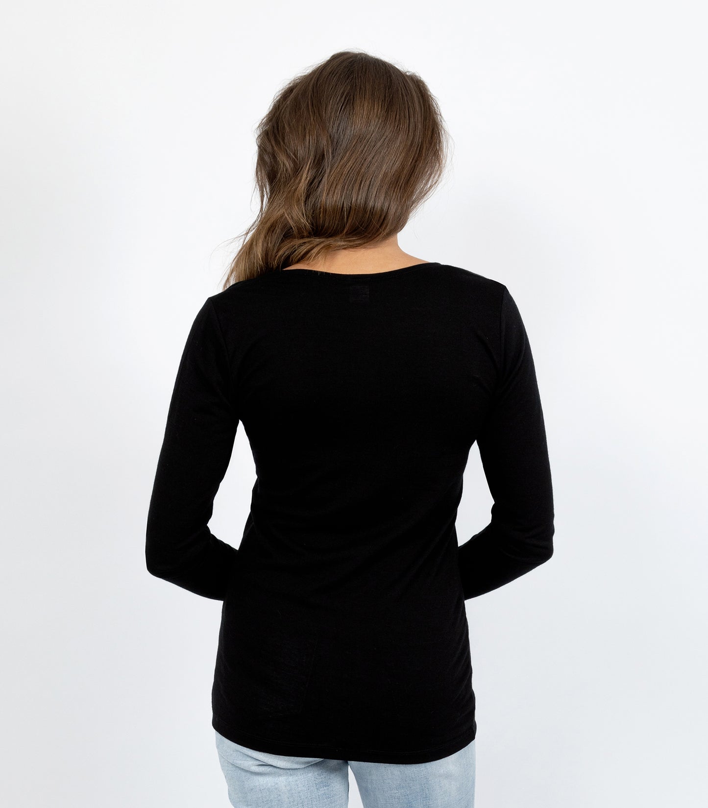 E Wool Long Sleeve Top - Black