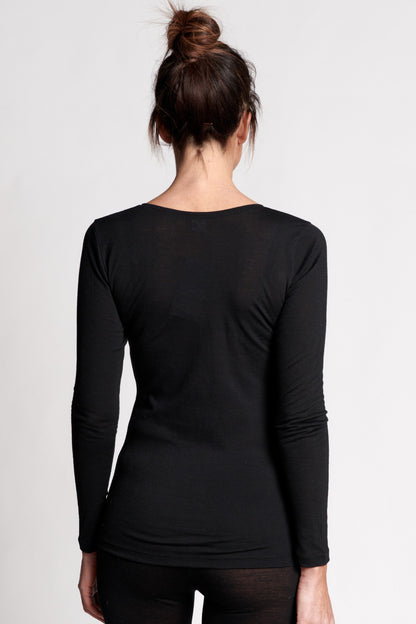 E Wool Long Sleeve with Motif Top