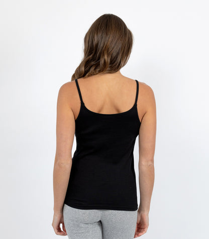 Soft Australian Cotton Camisole - Black