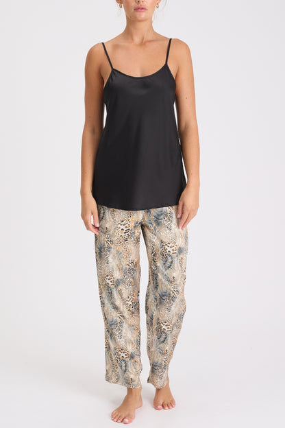 Morning Honey Cute Satin Sleep Pant - Paisley Animal