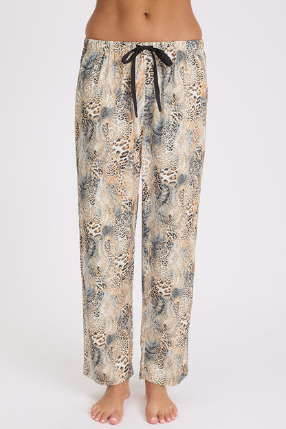 Morning Honey Cute Satin Sleep Pant - Paisley Animal