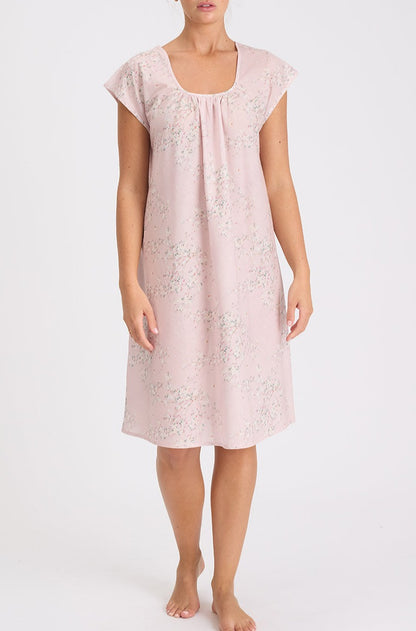 Morning Honey Cotton Cap Sleeve Nightdress - Tiny Blossom
