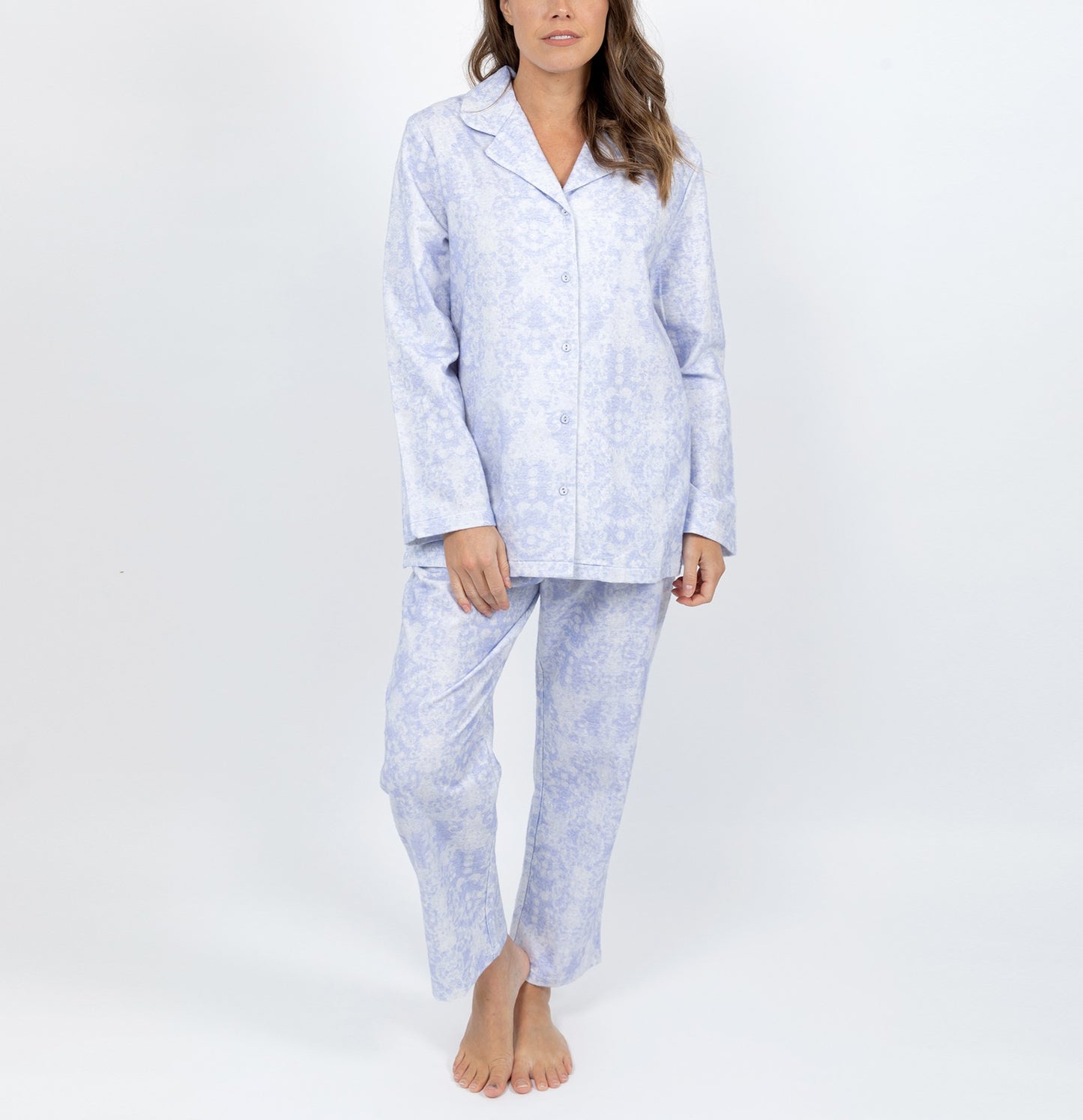 Morning Honey Brushed Cotton PJ Blue Lace